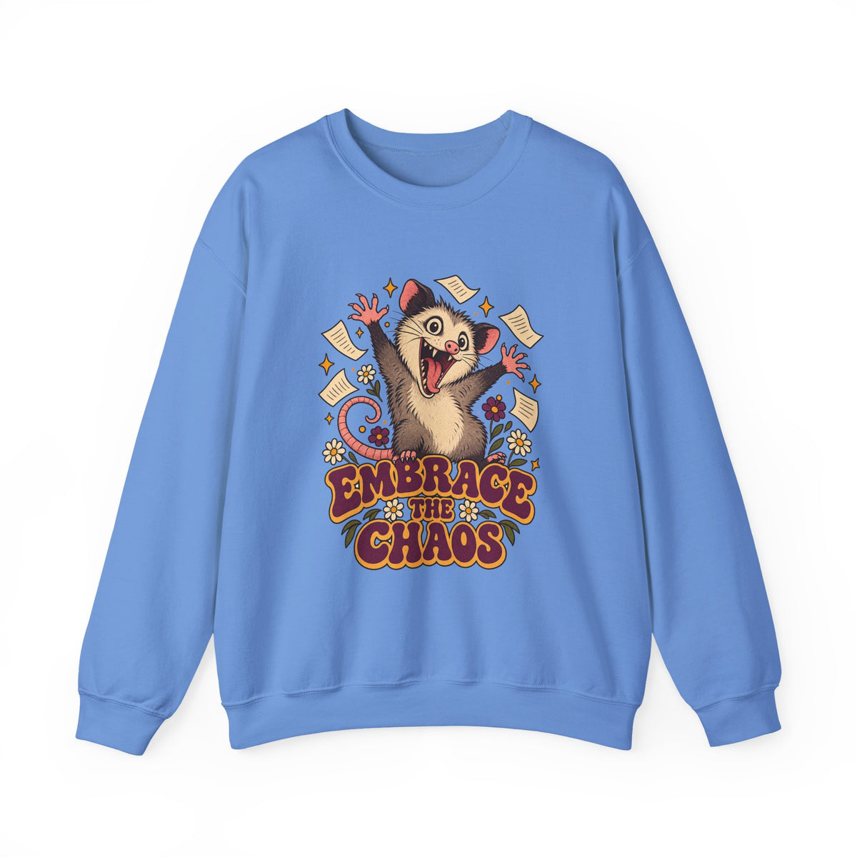 Embrace the Chaos Opossum Sweatshirt, Funny Opossum Crewneck Sweatshirt