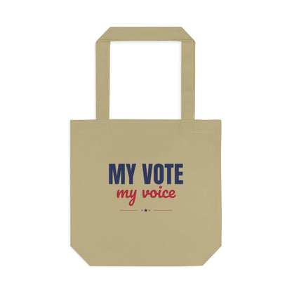 My Vote My Voice Tote Bag, Vote Canvas Tote Bag