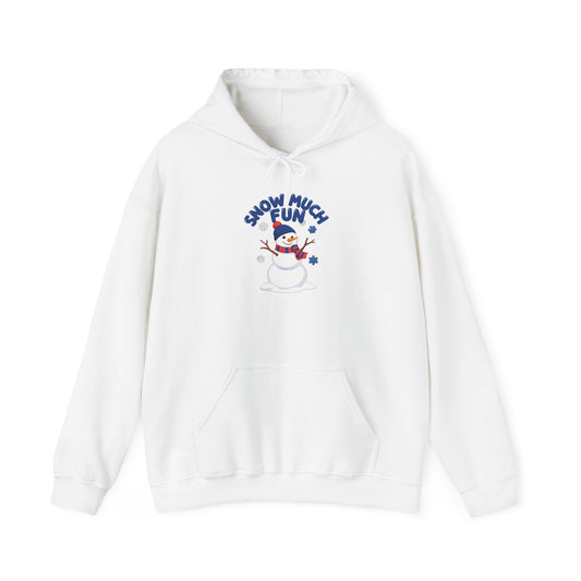 Snow Much Fun Hoodie, Snowman Winter Hooded Sweatshirt, Cozy Holiday Hoodie