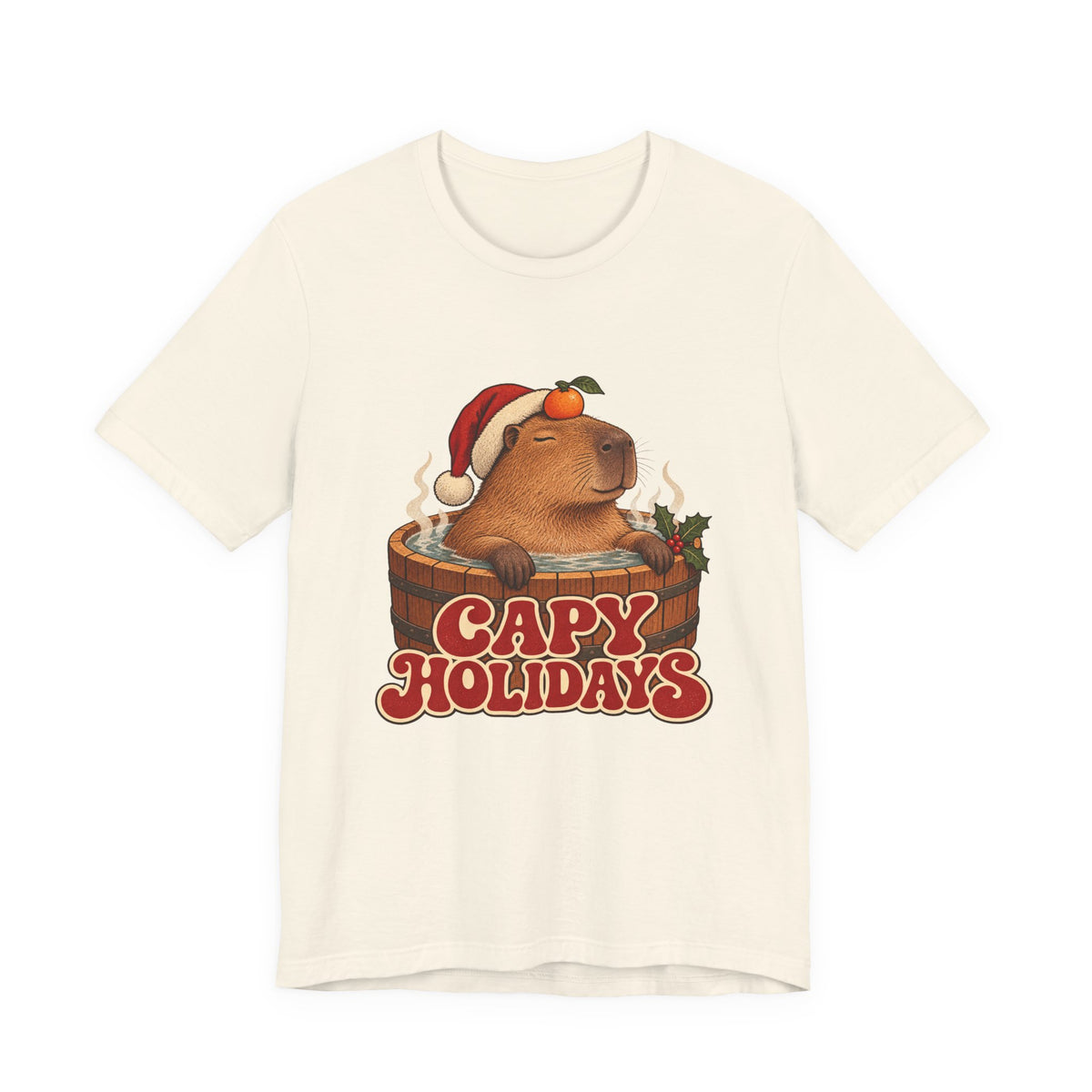 Capy Holidays Capybara in a Santa Hat Shirt, Capybara Christmas T-Shirt, Capybara Christmas Gift