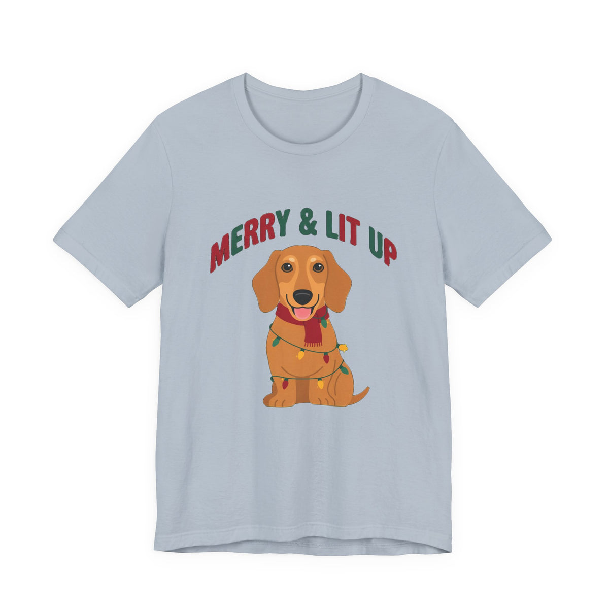 Merry and Lit Up Dachshund Christmas Lights Shirt, Dachshund Christmas Lights T-Shirt
