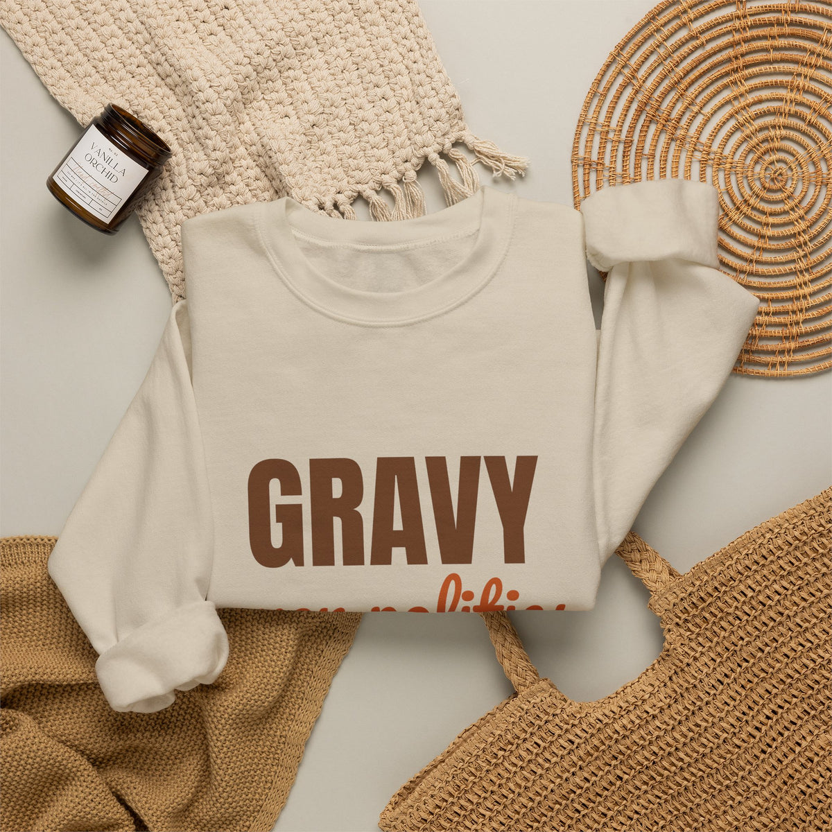 Gravy Over Politics Thanksgiving Rules Sweatshirt, Funny Thanksgiving Gravy Crewneck