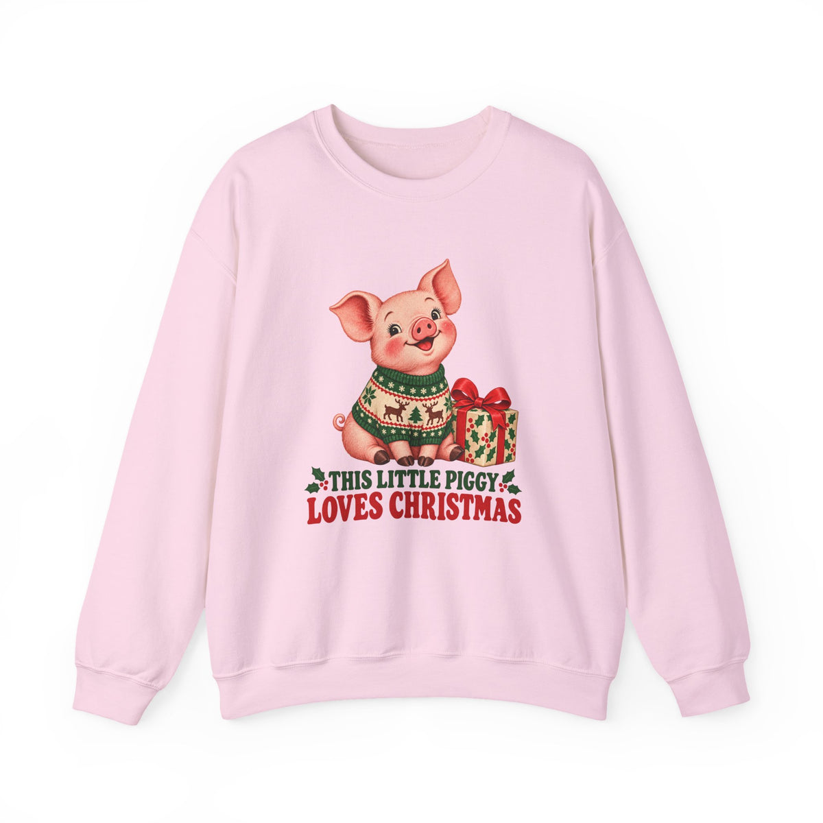 This Little Piggy Loves Christmas Sweatshirt, Pig Christmas Crewneck Sweatshirt