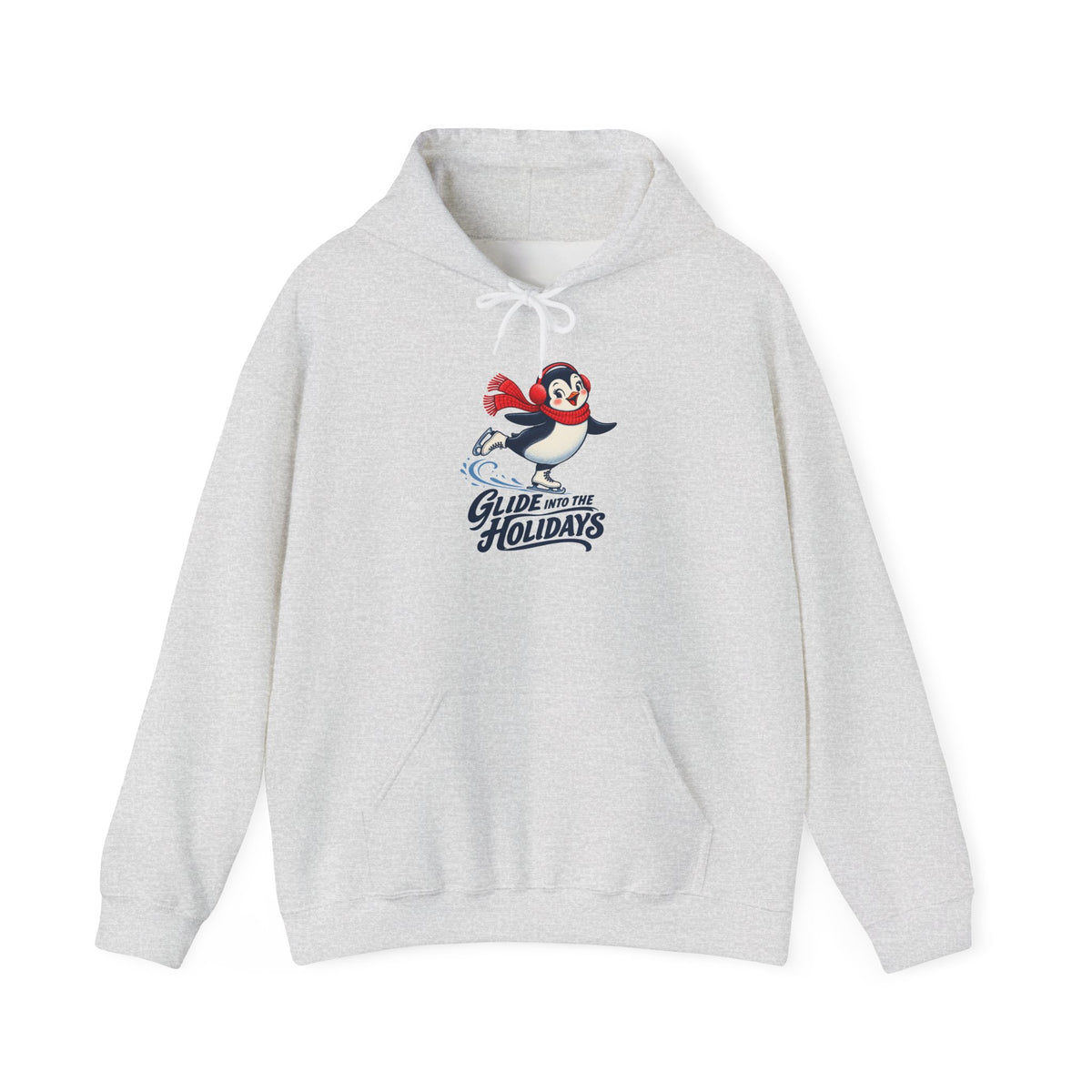 Glide Into the Holidays Ice Skating Penguin Hoodie, Skating Penguin Hoodie