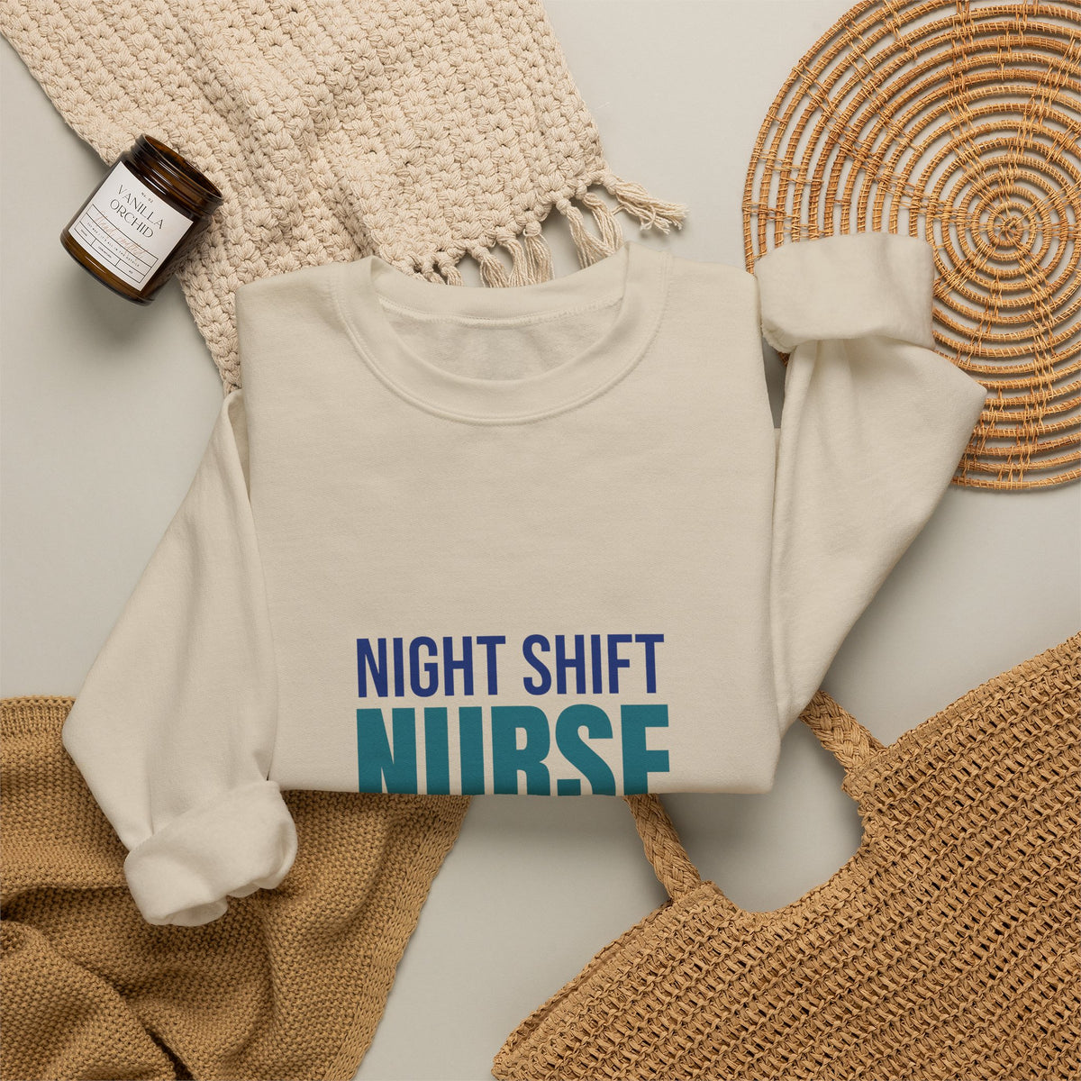 Night Shift Nurse Running on Coffee Sweatshirt, Nurse Crewneck, Nurse Gift