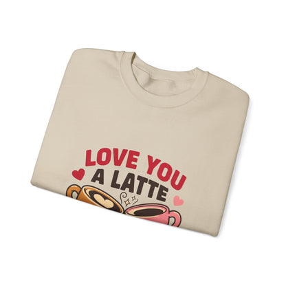 Love You a Latte Sweatshirt, Coffee Valentine Crewneck