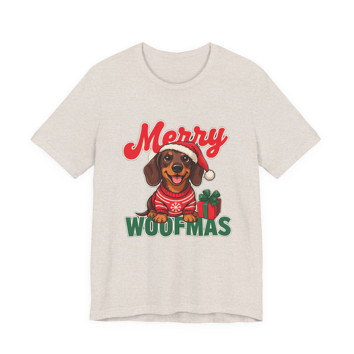 Merry Woofmas Shirt, Dachshund Christmas T-Shirt, Dog Lover Holiday Tee