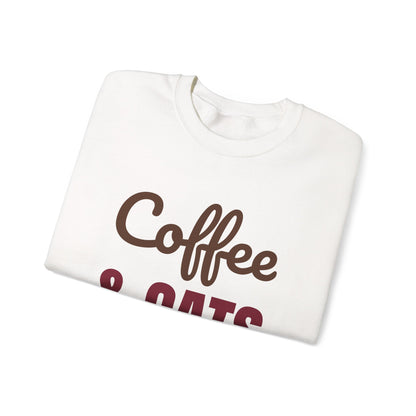 Coffee and Cats That's All I Need Sweatshirt, Cat Lover Crewneck