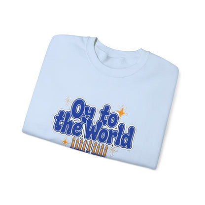 Oy to the World Sweatshirt, Retro Hanukkah Crewneck, Chanukah Gift