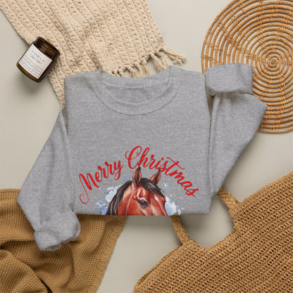 Merry Christmas Horse Girl Sweatshirt, Horse Lover Christmas Crewneck, Equestrian Gift