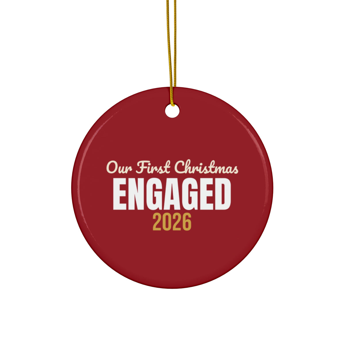 Our First Christmas Engaged Ornament 2026, Engagement Keepsake Ornament, Couples Gift