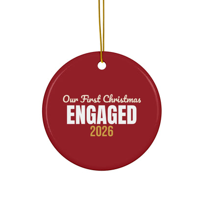 Our First Christmas Engaged Ornament 2026, Engagement Keepsake Ornament, Couples Gift