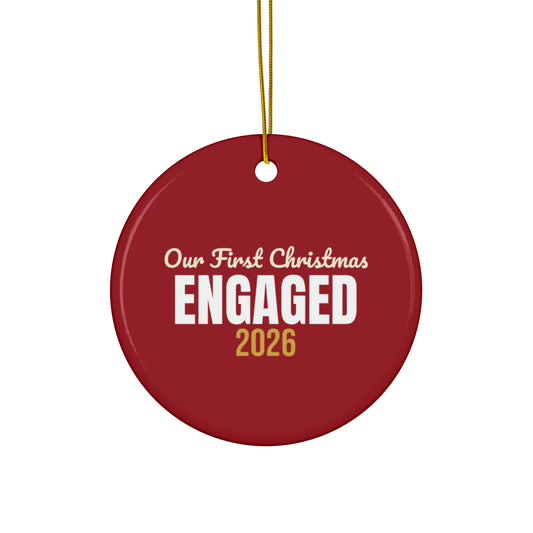 Our First Christmas Engaged Ornament 2026, Engagement Keepsake Ornament, Couples Gift