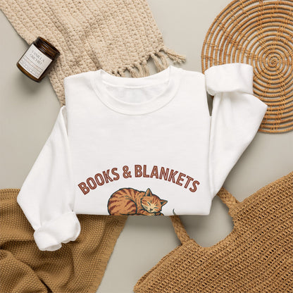 Books and Blankets Sweatshirt, Book Lover Crewneck, Bookish Sweatshirt
