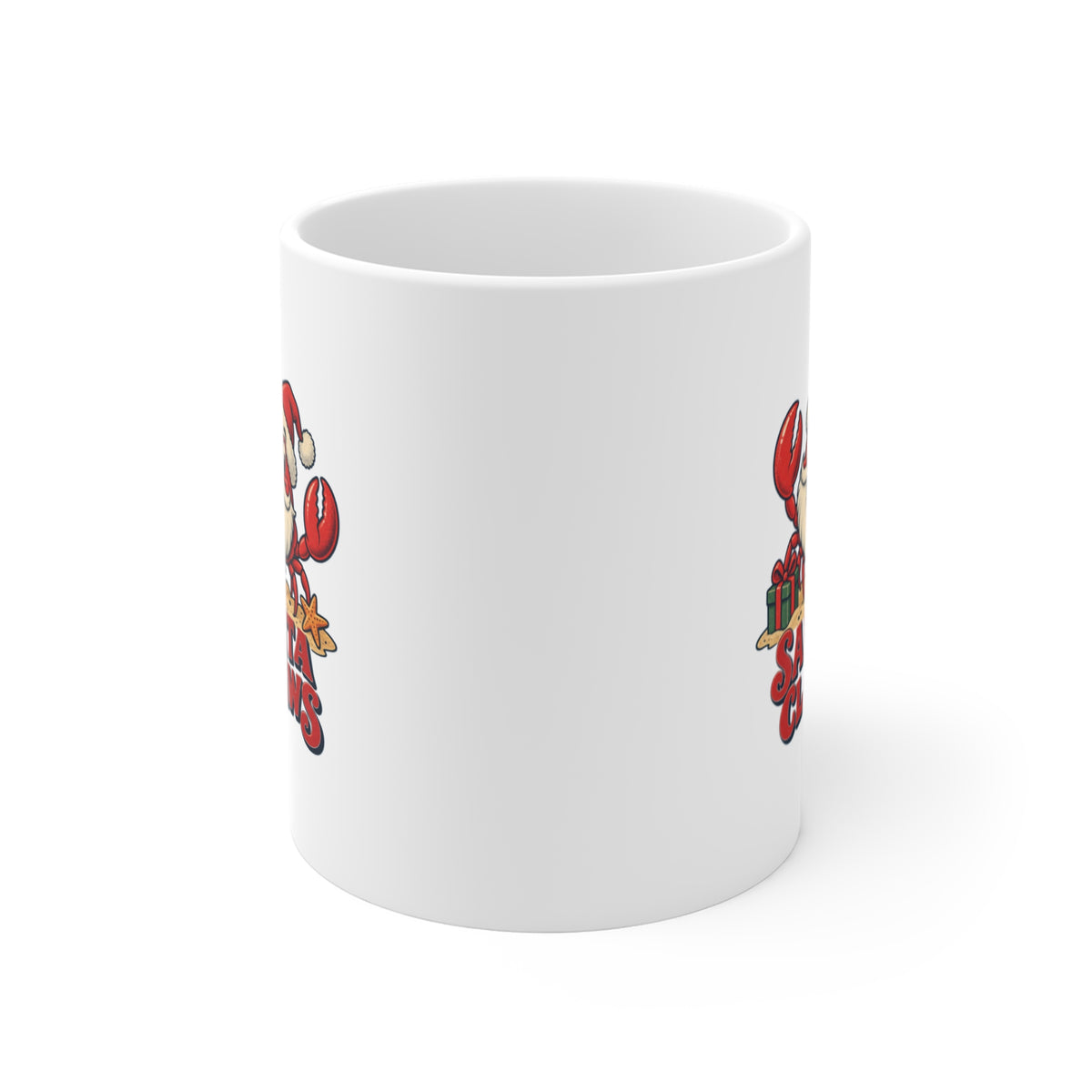 Santa Claws Christmas Crab Mug, Crab Christmas Coffee Mug 11oz