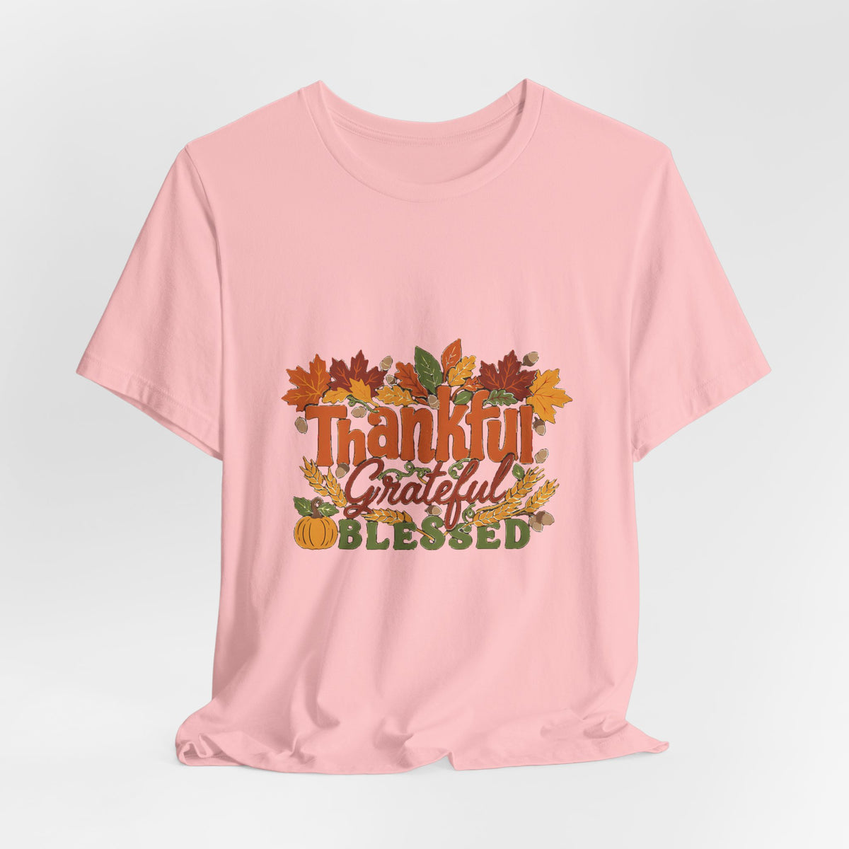 Thankful Grateful Blessed Shirt, Fall Thanksgiving T-Shirt, Autumn Leaves Tee