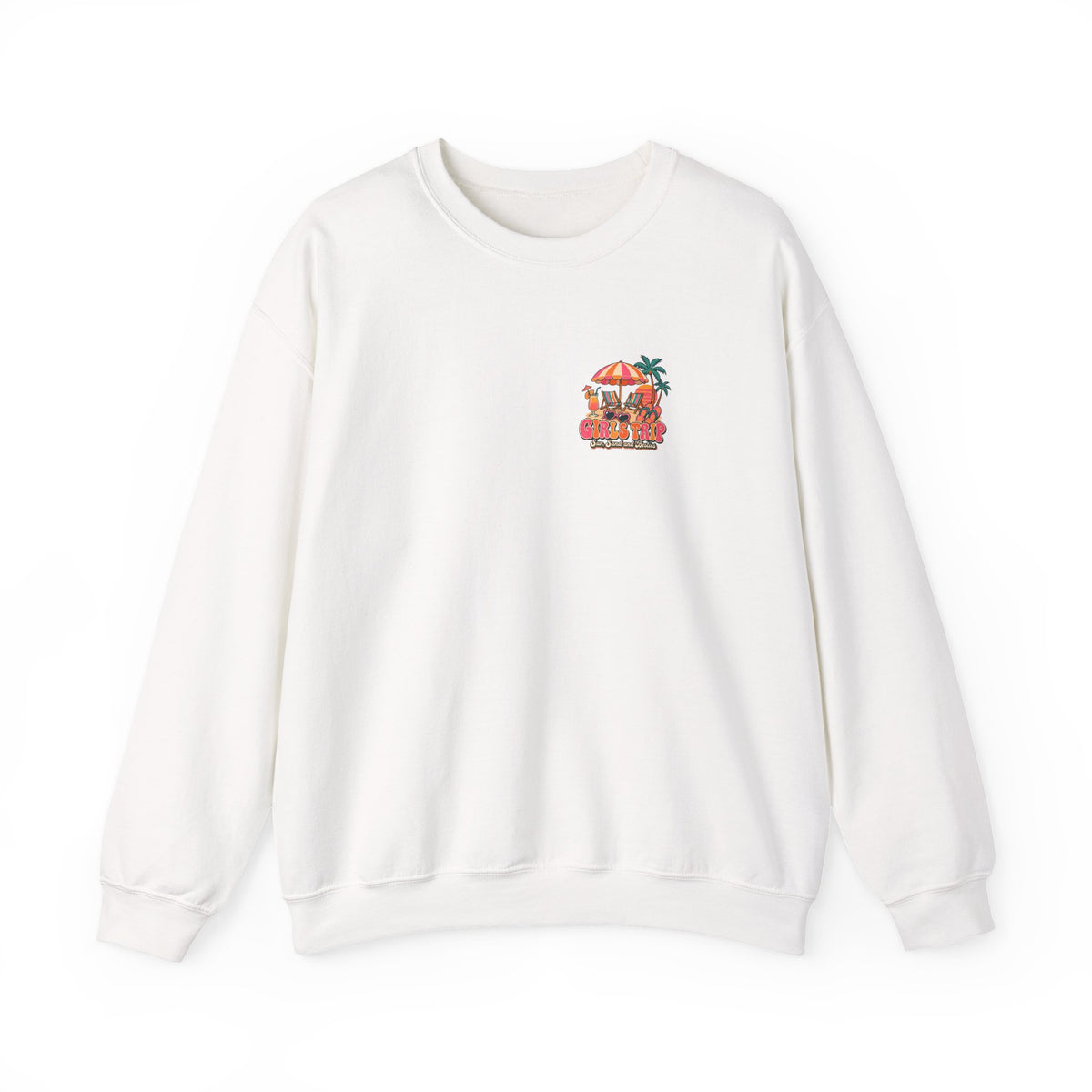 Girls Trip Sun Sand and Besties Sweatshirt, Front and Back Girls Trip Crewneck Sweatshirt