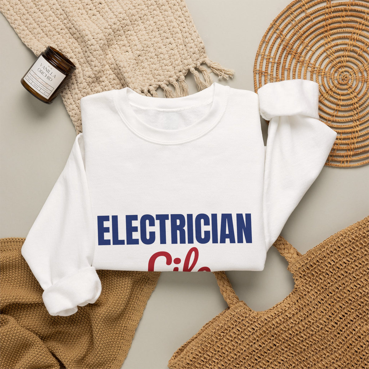 Electrician Life Wired for Hard Work Sweatshirt, Electrician Crewneck Sweatshirt