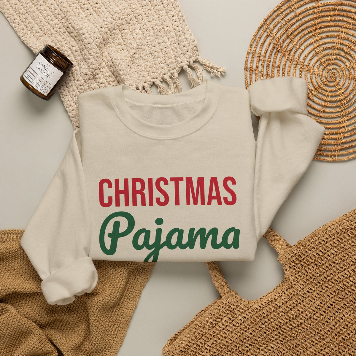 Christmas Pajama Crew Sweatshirt, Matching Family Christmas Crewneck