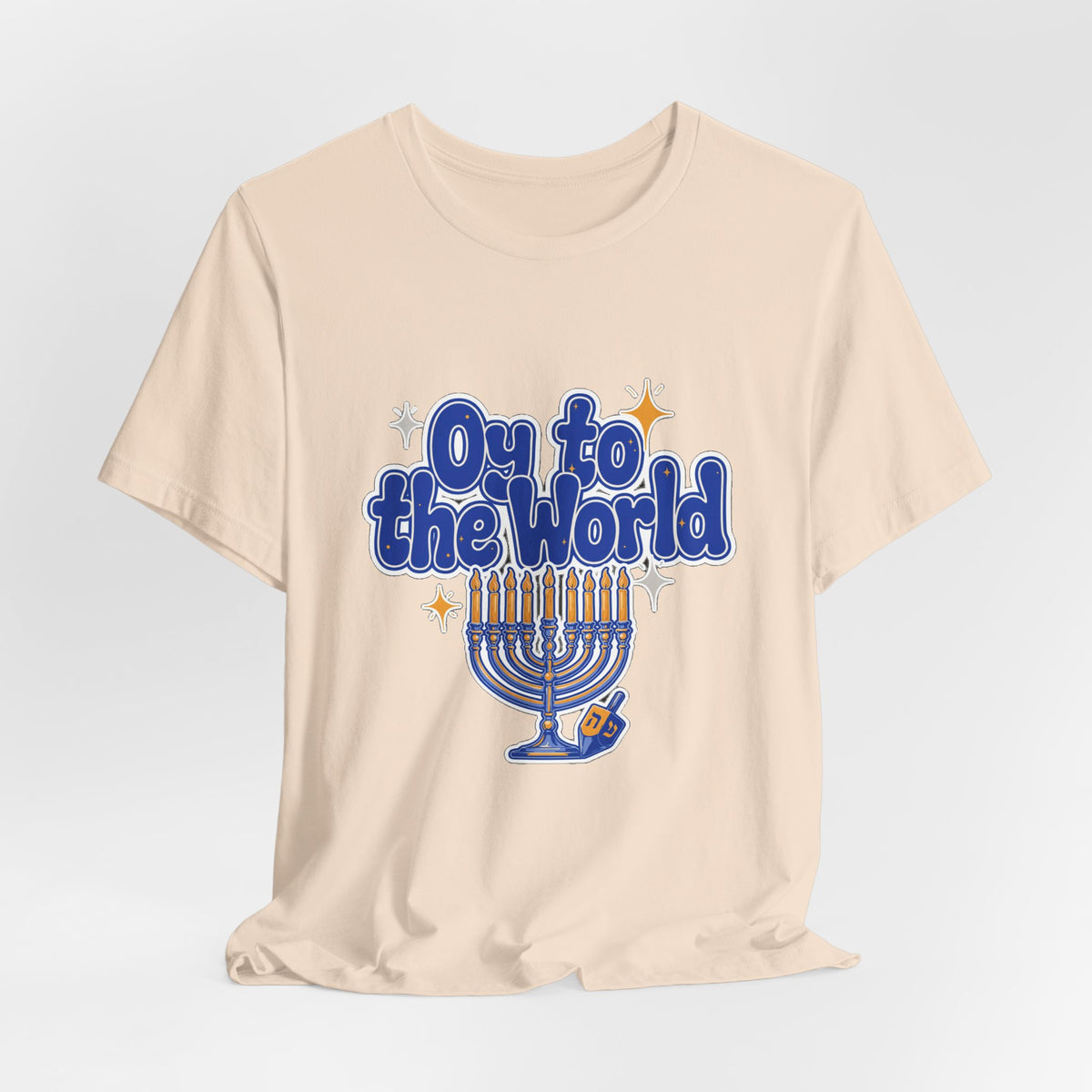 Oy to the World Shirt, Funny Hanukkah T-Shirt, Menorah Holiday Tee