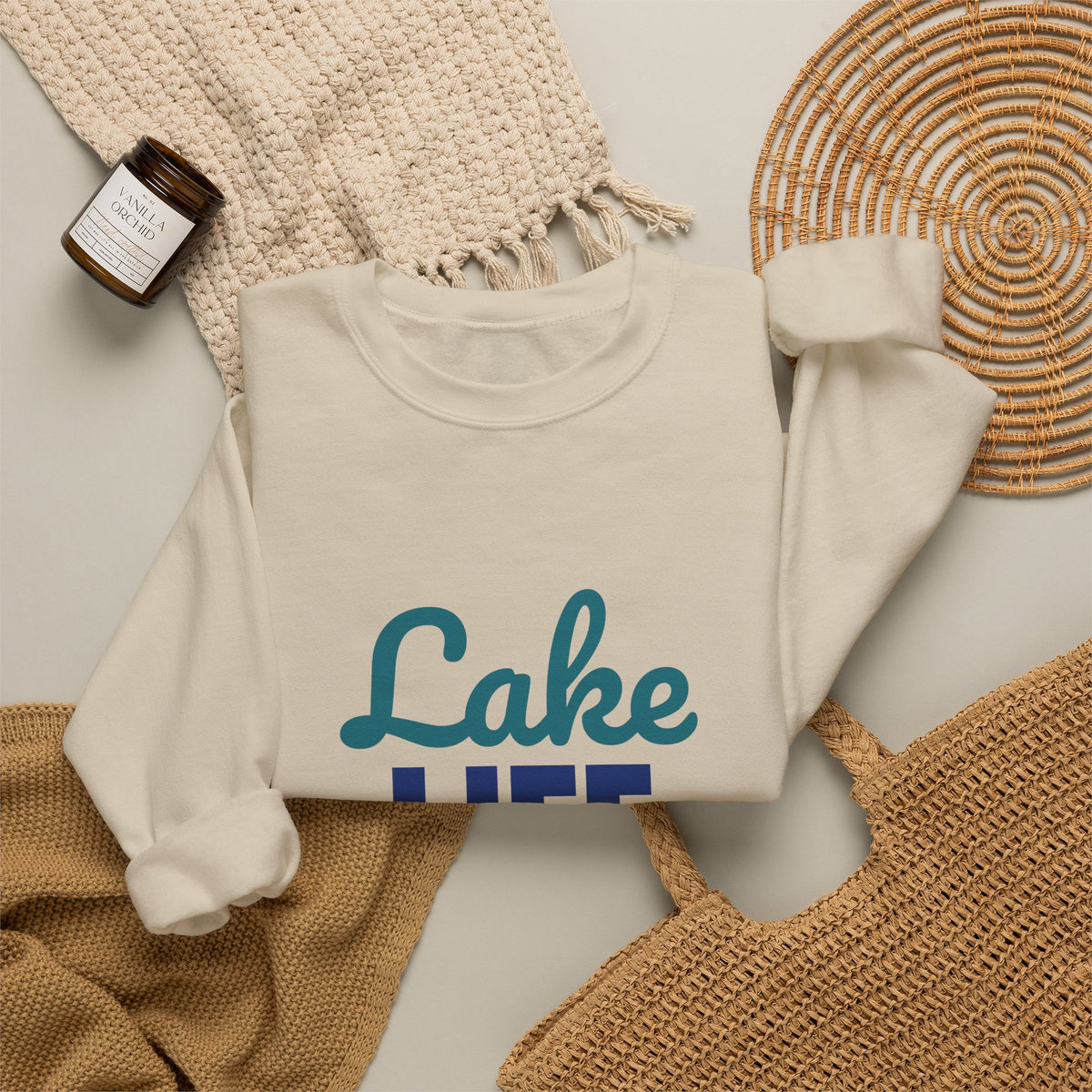 Lake Life Sun Water Good Vibes Sweatshirt, Lake Life Crewneck