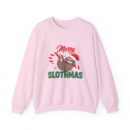 Merry Slothmas Sweatshirt, Funny Sloth Christmas Crewneck
