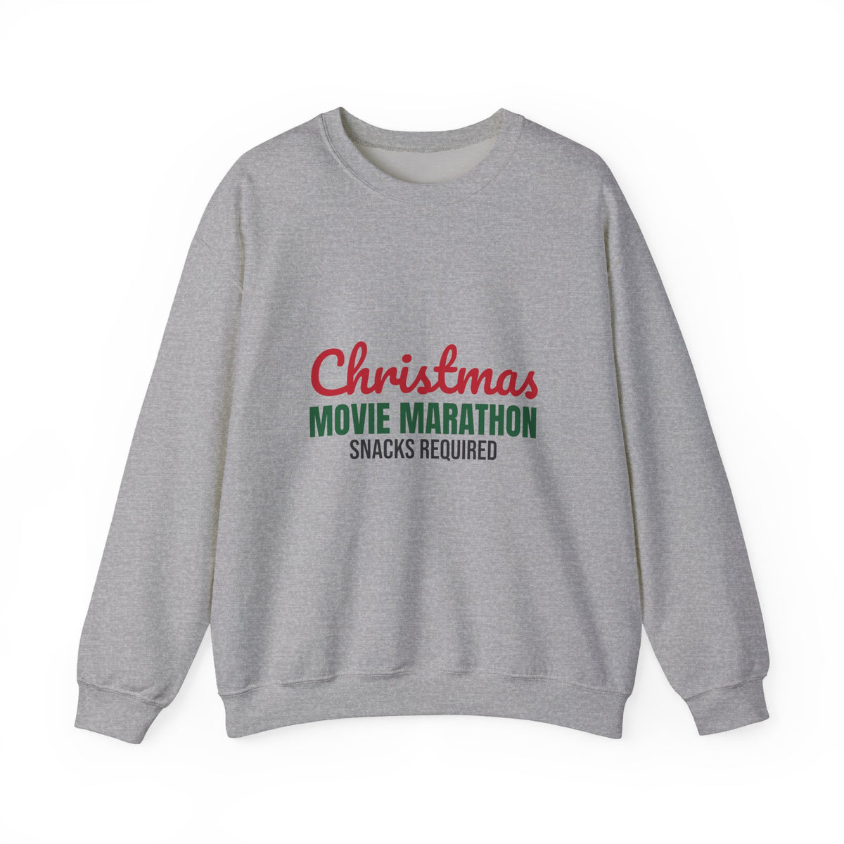 Christmas Movie Marathon Snacks Required Sweatshirt, Christmas Movie Marathon Crewneck Sweatshirt