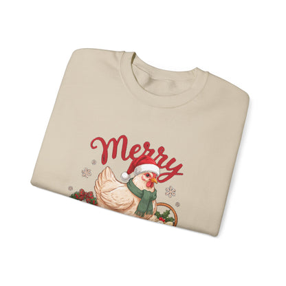 Merry Cluckmas Sweatshirt, Chicken Christmas Crewneck, Chicken Mom Gift