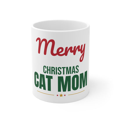 Merry Christmas Cat Mom Mug