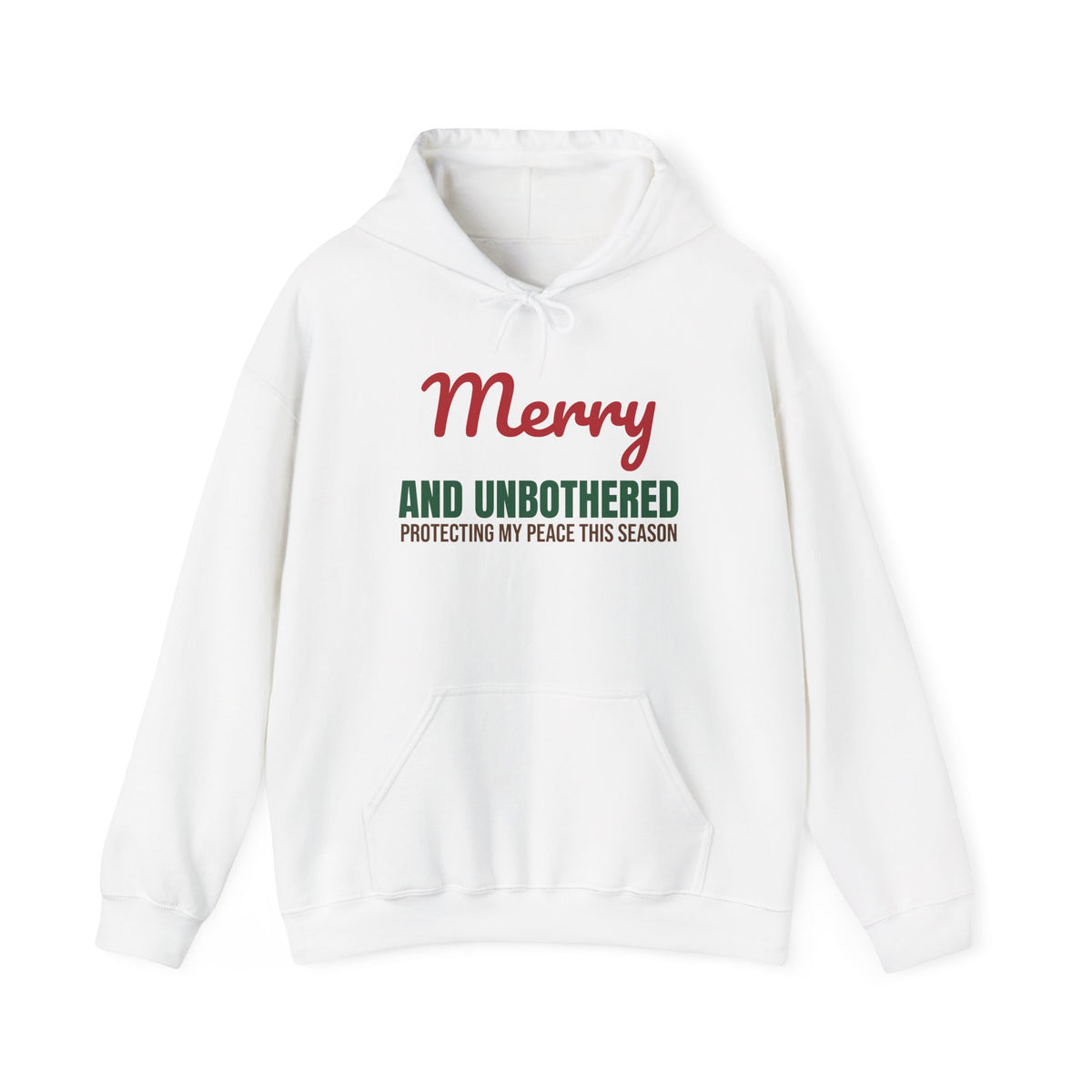 Merry and Unbothered Protecting My Peace This Season Hoodie, Funny Christmas Hoodie