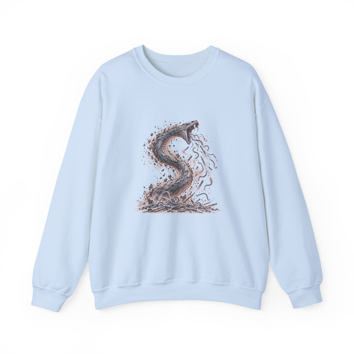 The Staff and the Serpent Sweatshirt, Symbolic Fine Art Crewneck, By Xudeyda