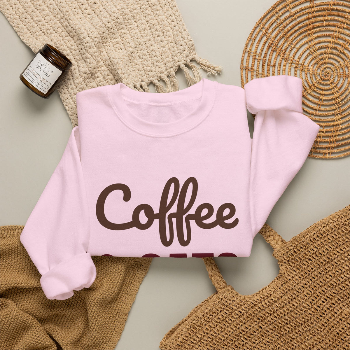 Coffee and Cats That's All I Need Sweatshirt, Cat Lover Crewneck