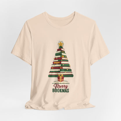 Merry Bookmas Shirt, Book Lover Christmas T-Shirt, Bookish Holiday Tee