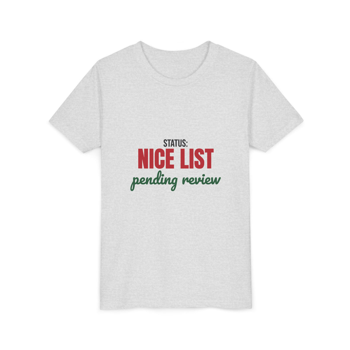 Status Nice List Pending Review Kids Shirt, Kids Nice List Pending Christmas Tee