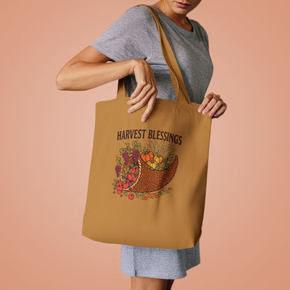 Harvest Blessings Tote Bag, Fall Harvest Canvas Tote Bag