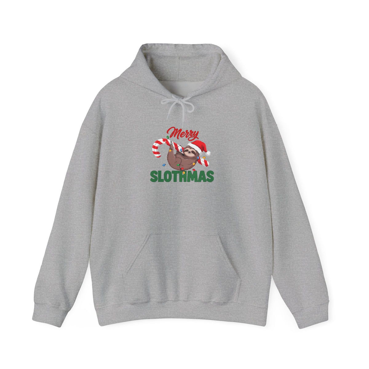Merry Slothmas Hoodie, Funny Sloth Christmas Hooded Sweatshirt