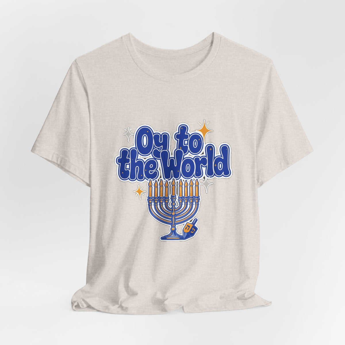 Oy to the World Shirt, Funny Hanukkah T-Shirt, Menorah Holiday Tee