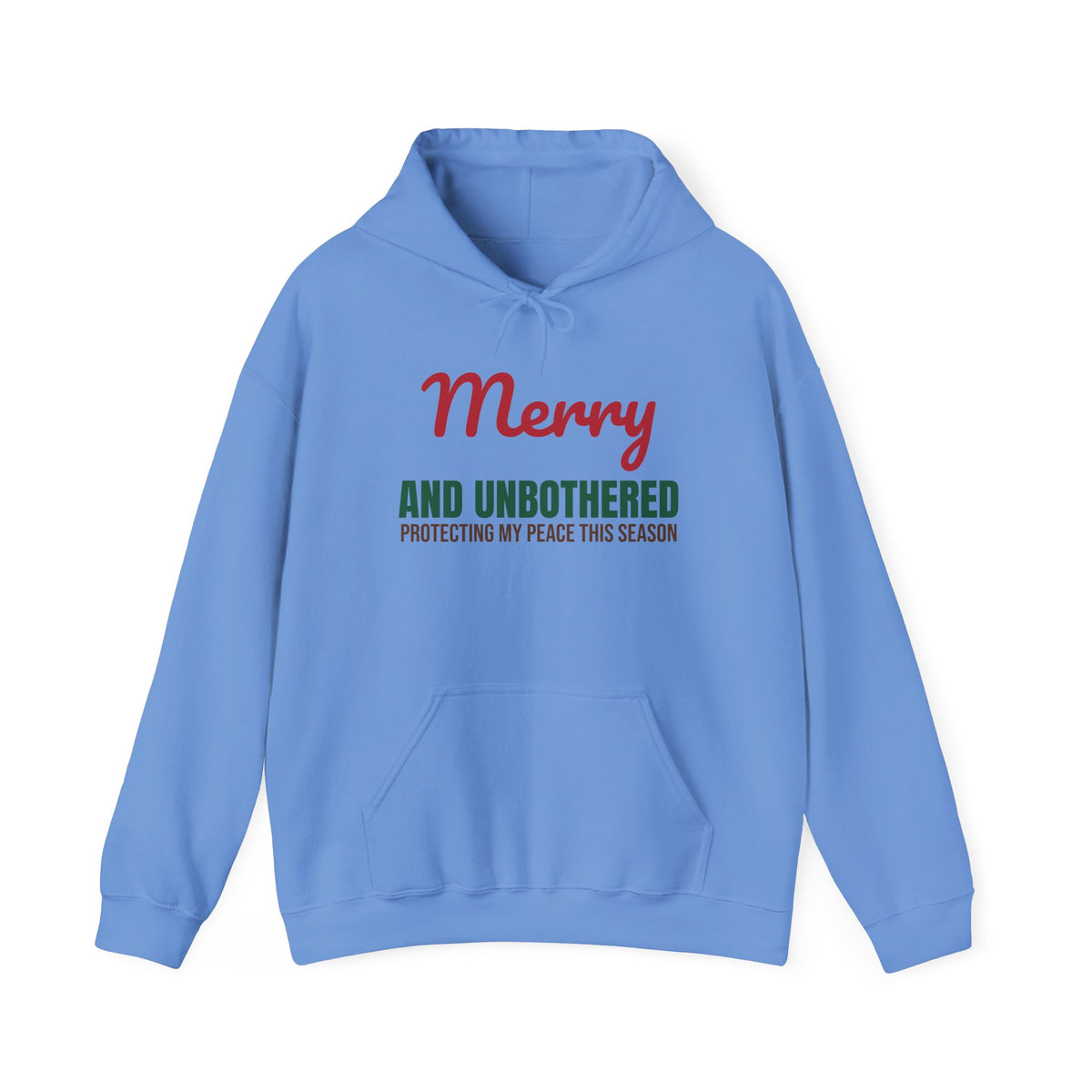 Merry and Unbothered Protecting My Peace This Season Hoodie, Funny Christmas Hoodie