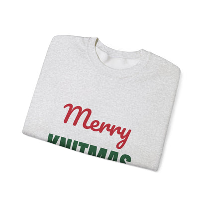 Merry Knitmas Sweatshirt, Knitting Christmas Crewneck, Knitter Gift