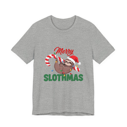Merry Slothmas Shirt, Funny Sloth Christmas T-Shirt, Lazy Holiday Tee