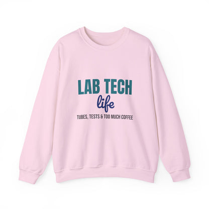 Lab Tech Life Tubes Tests and Too Much Coffee Sweatshirt, Lab Tech Life Crewneck Sweatshirt