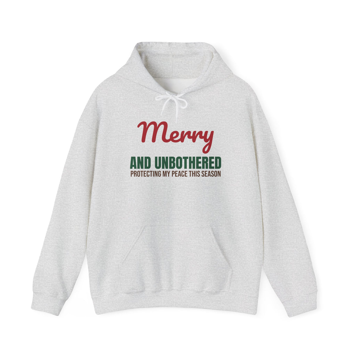 Merry and Unbothered Protecting My Peace This Season Hoodie, Funny Christmas Hoodie