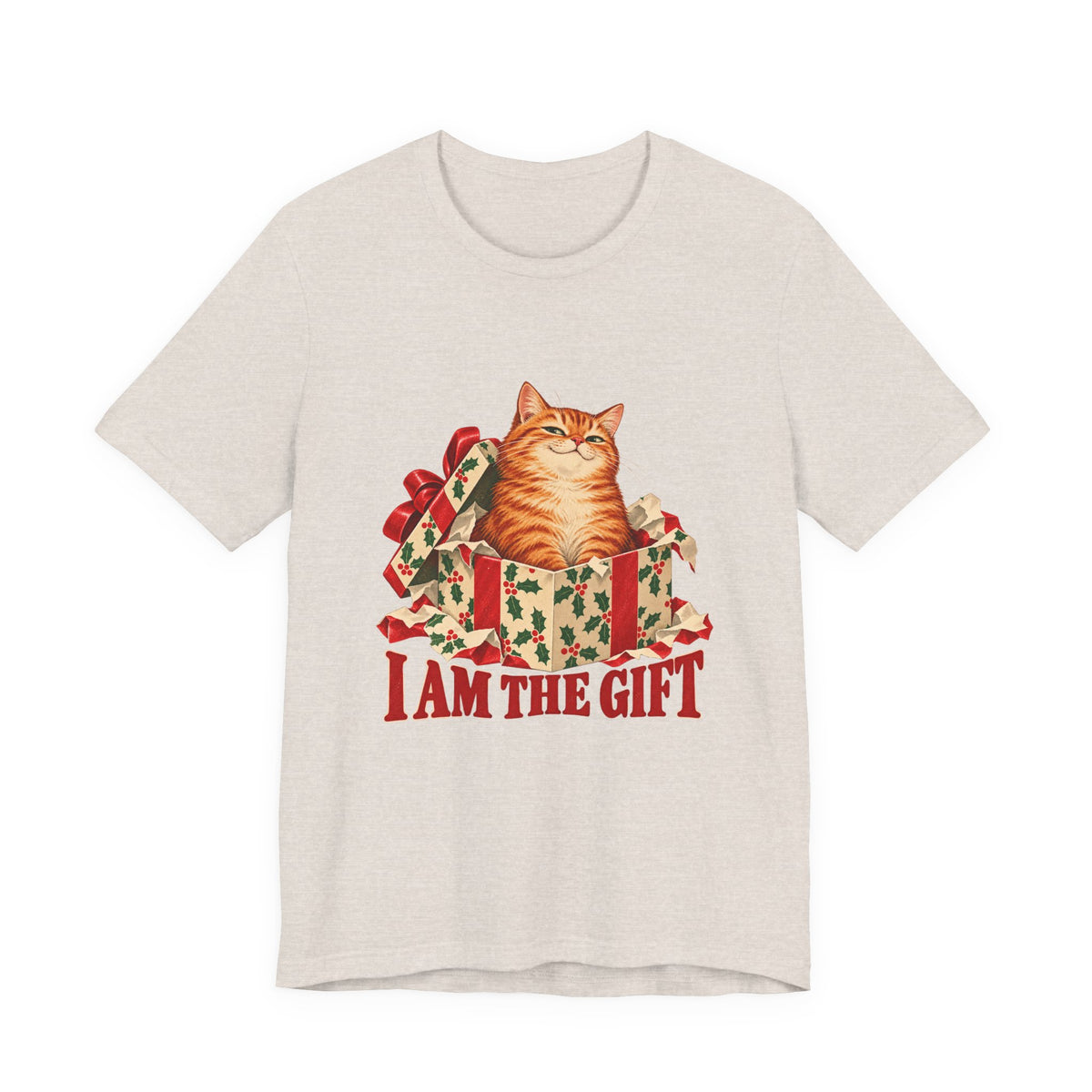 I Am the Gift Cat in a Christmas Box Shirt, Cat Christmas T-Shirt, Cat Christmas Gift