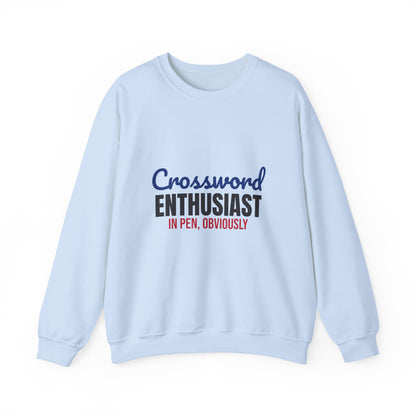 Crossword Enthusiast In Pen Obviously Sweatshirt, Crossword Enthusiast Crewneck Sweatshirt