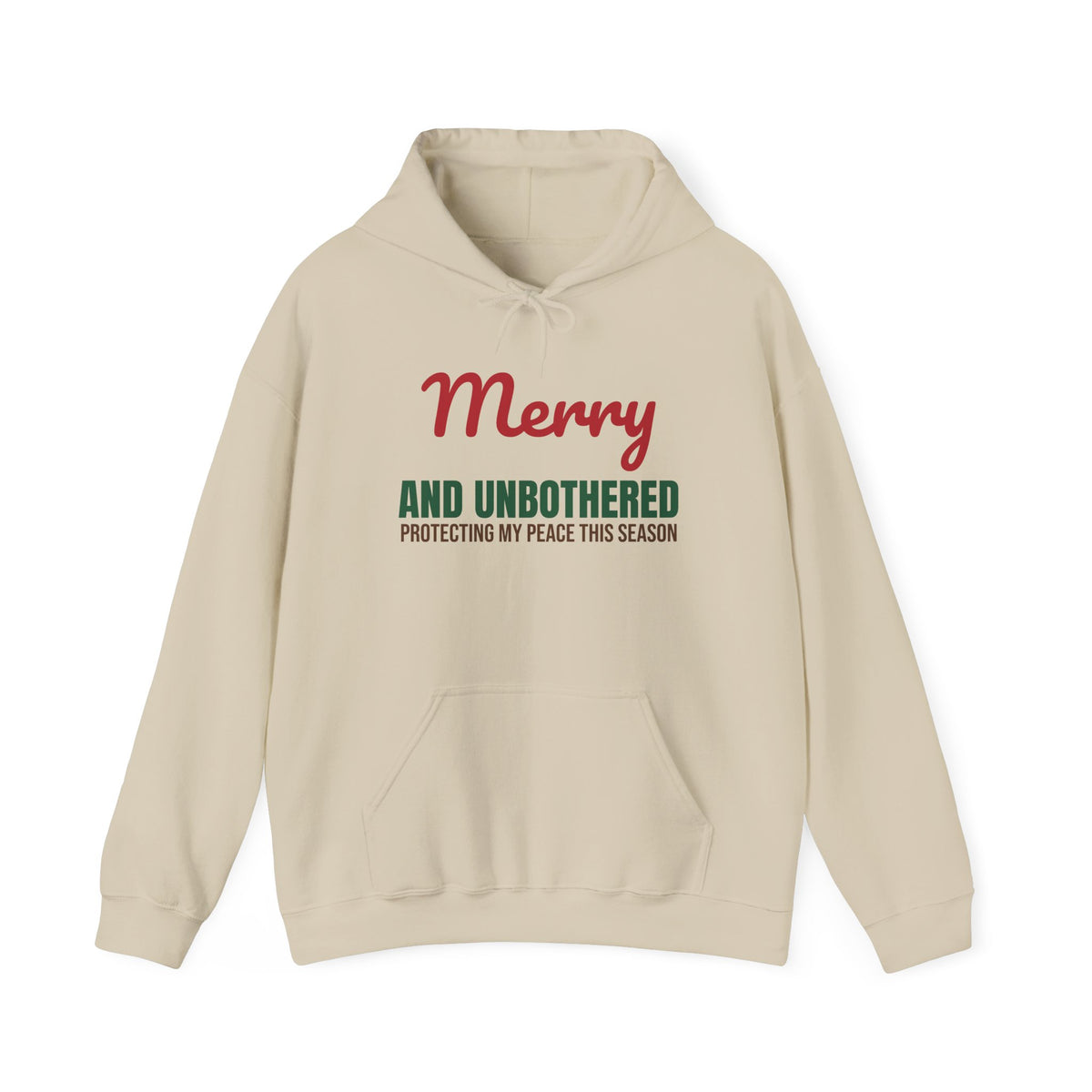 Merry and Unbothered Protecting My Peace This Season Hoodie, Funny Christmas Hoodie