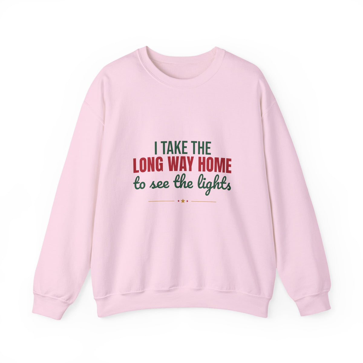 I Take the Long Way Home to See the Lights Sweatshirt, Christmas Lights Crewneck Sweatshirt