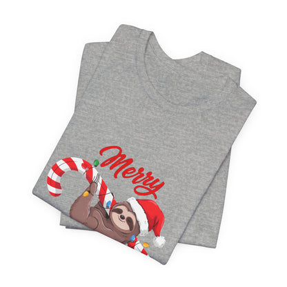 Merry Slothmas Shirt, Funny Sloth Christmas T-Shirt, Lazy Holiday Tee