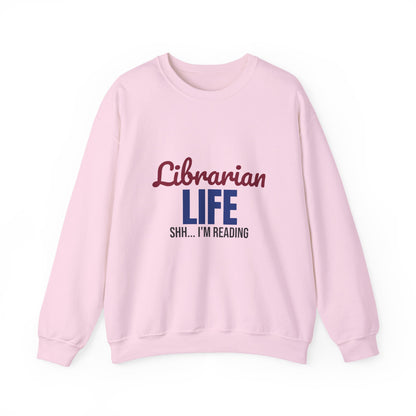 Librarian Life Shh I'm Reading Sweatshirt, Librarian Crewneck Sweatshirt