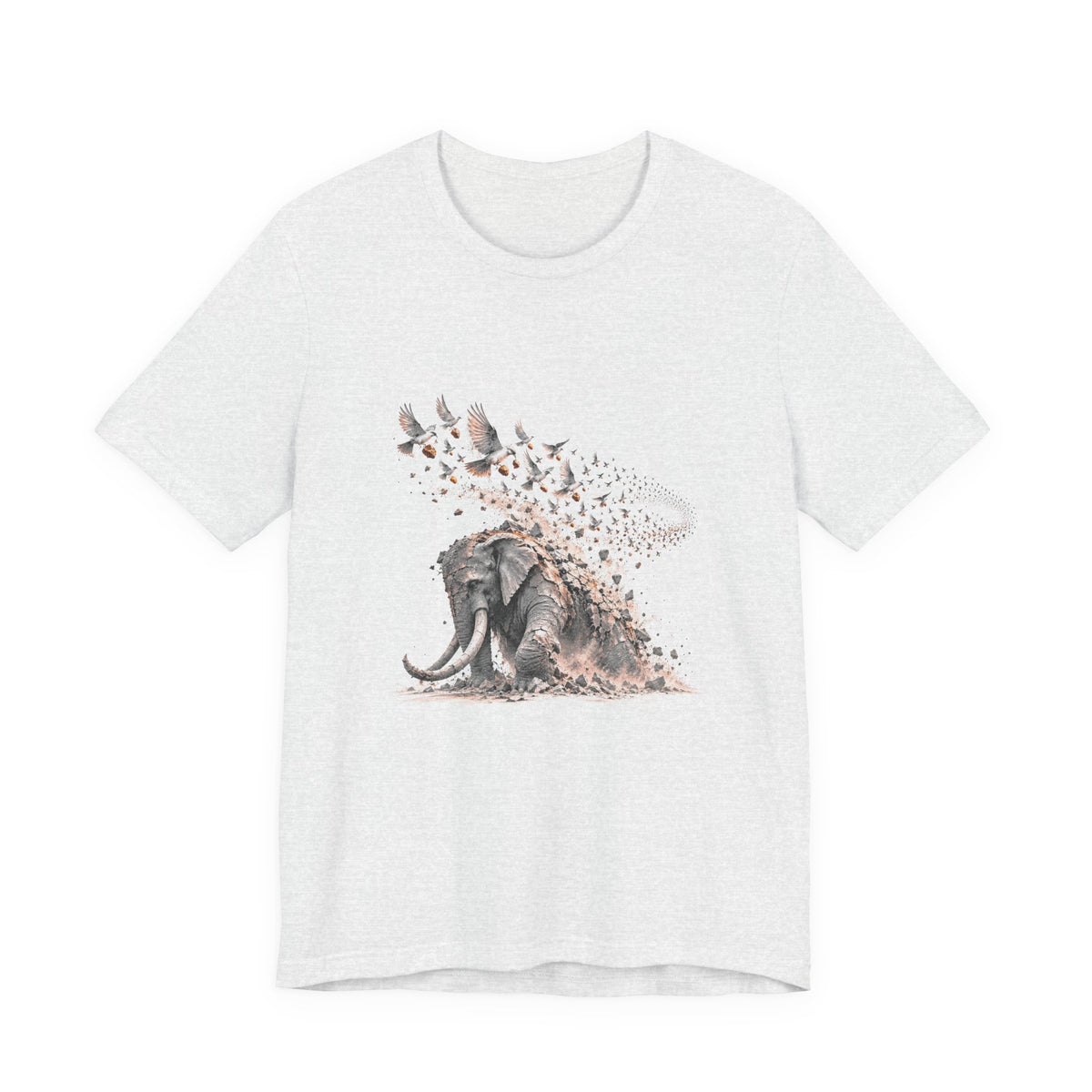 The Elephant and the Birds Shirt, Symbolic Fine Art T-Shirt, By Xudeyda