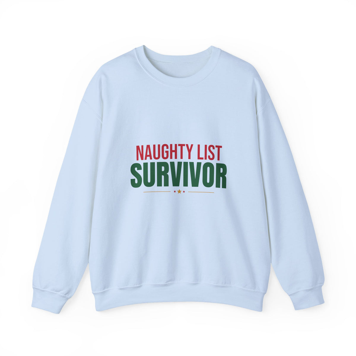 Naughty List Survivor Sweatshirt, Funny Christmas Crewneck